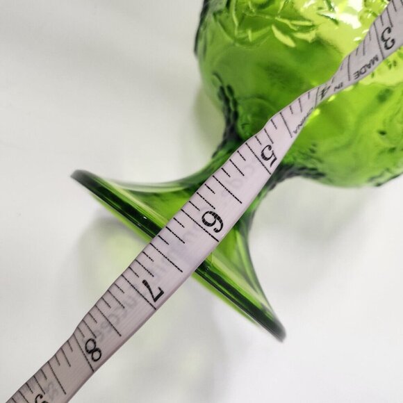 Vintage Indiana Glass Emerald Green Grape Pattern Colony Harvest Pedestal Bowl - Picture 8 of 8